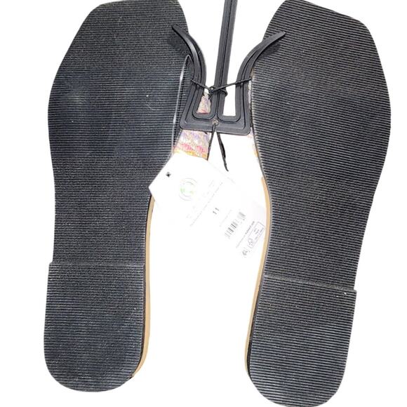 Time and Tru Multicolored Woven Slip On Slide Sandals Shoes Size 11 - Picture 5 of 7